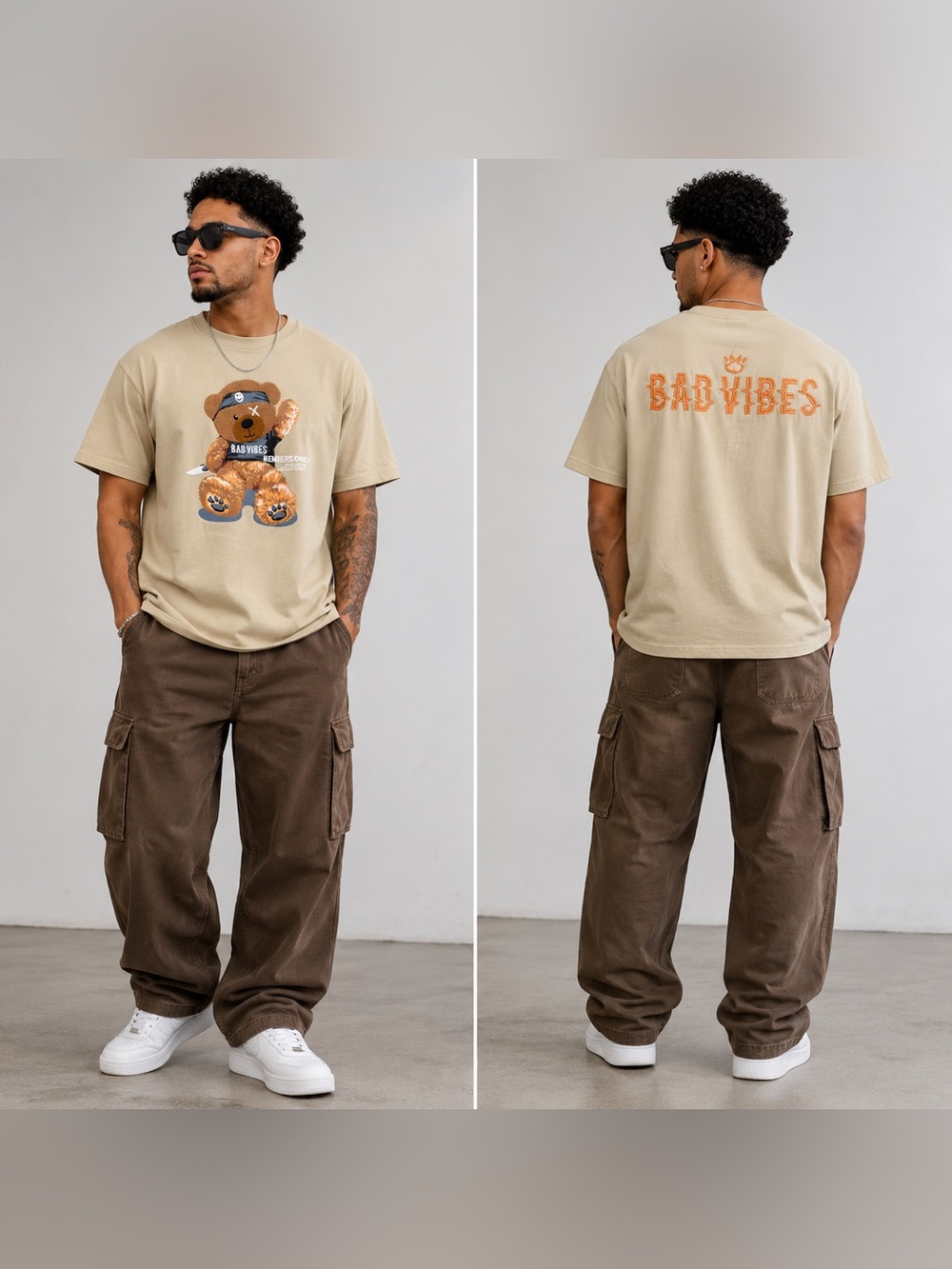 New Men's Members Only Mix Media Bad Vibes Tee - M